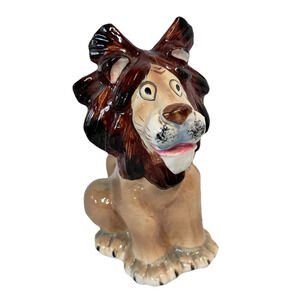 Vintage Ucagco Lion Planter Statue Figurine King of the Jungle Theme Room